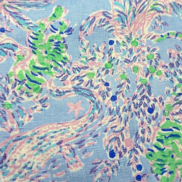 Lilly Pulitzer Taron Linen Pants Peri Blue The Turtle Package EUC Women’s Small - Picture 12 of 14